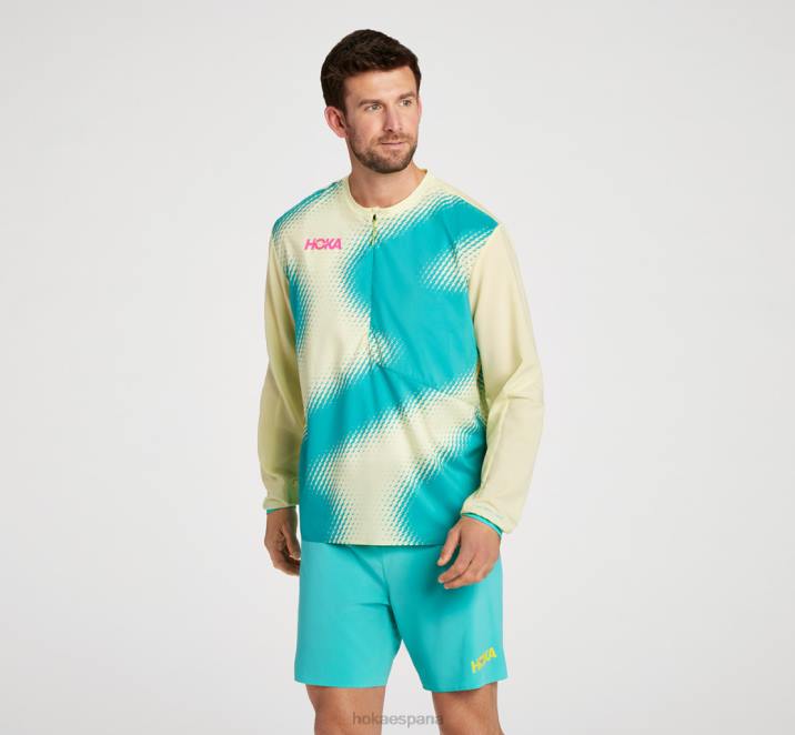 Hoka hombres 1/2 cremallera cortavientos PBDP665 fiesta