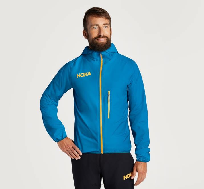 Hoka hombres chaqueta impermeable ultraligera PBDP667 diva azul