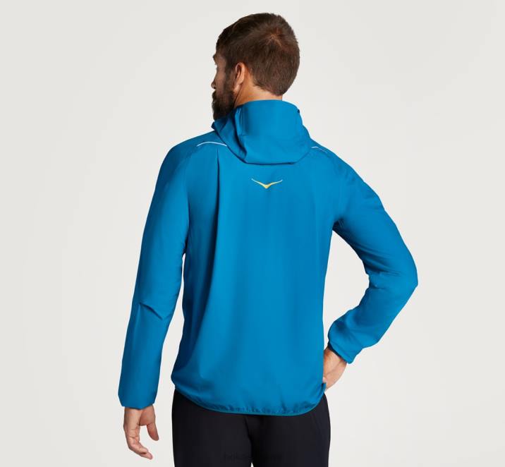 Hoka hombres chaqueta impermeable ultraligera PBDP667 diva azul