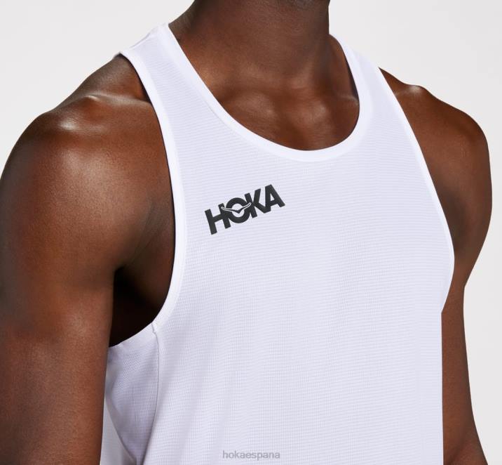 Hoka hombres camiseta de deslizamiento PBDP629 blanco