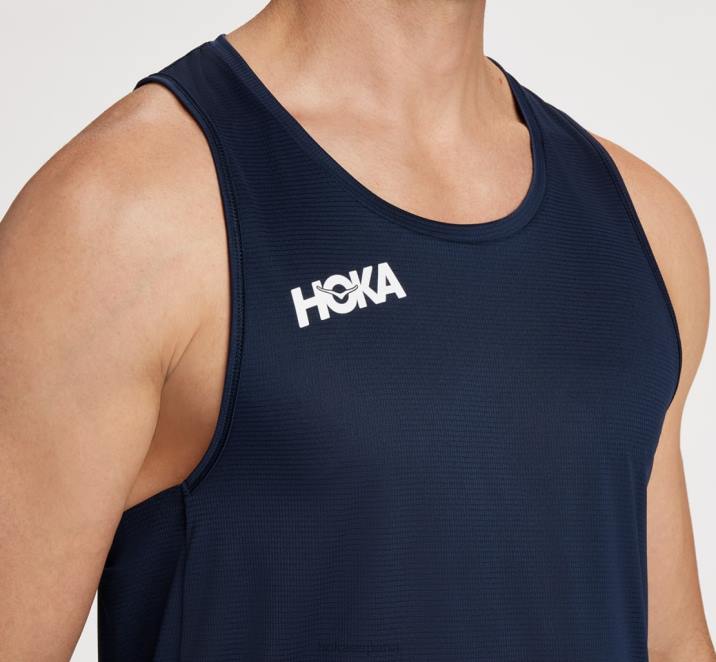 Hoka hombres camiseta de deslizamiento PBDP630 espacio exterior