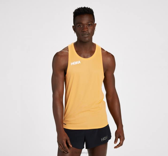 Hoka hombres camiseta de deslizamiento PBDP631 naranja simulada