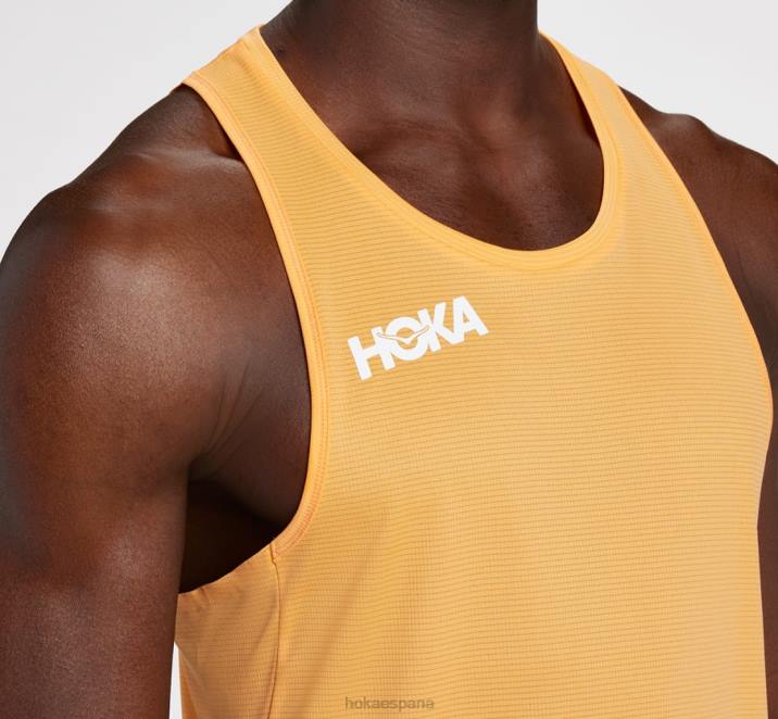 Hoka hombres camiseta de deslizamiento PBDP631 naranja simulada