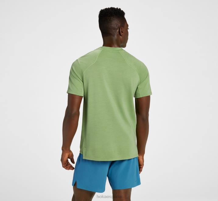 Hoka hombres manga corta en mezcla de merino de peso medio PBDP645 escarcha loden