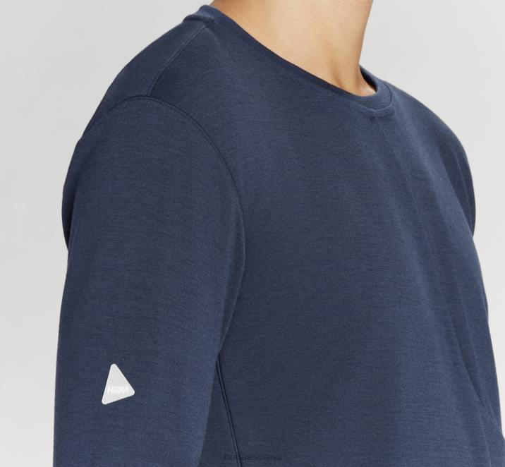 Hoka hombres mezcla de merino manga larga PBDP646 espacio exterior