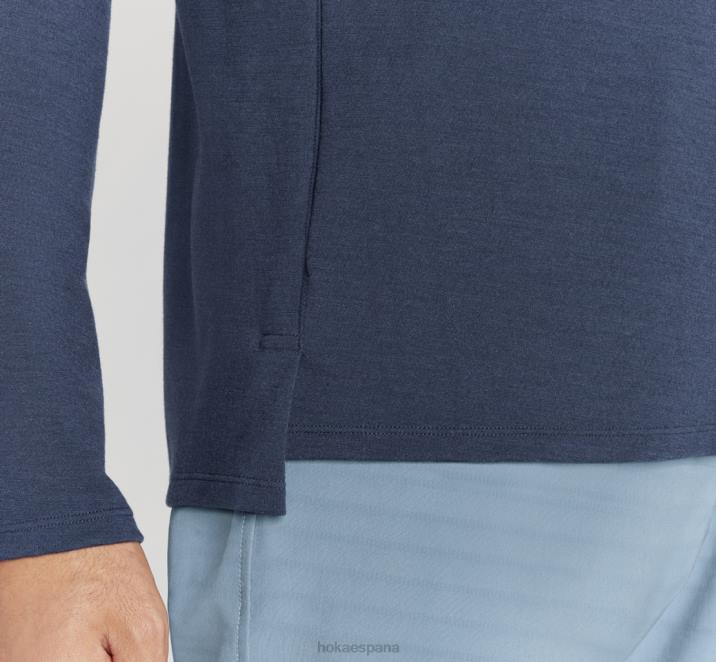 Hoka hombres mezcla de merino manga larga PBDP646 espacio exterior