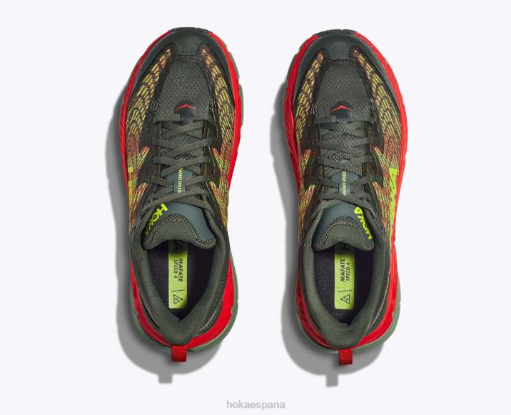 Hoka hombres velocidad mafate 4 PBDP498 tomillo/fiesta