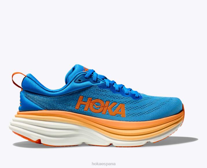 Hoka hombres bondi 8 PBDP614 cielo costero/naranja vibrante