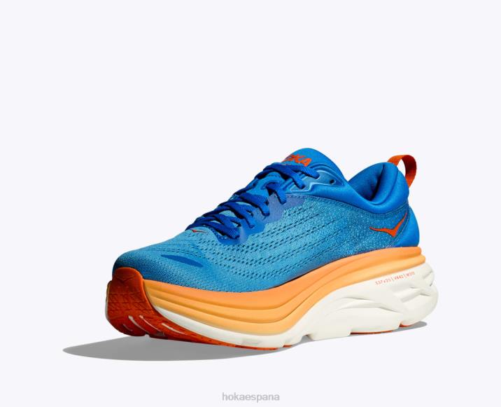 Hoka hombres bondi 8 PBDP614 cielo costero/naranja vibrante
