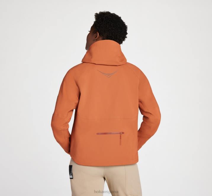 Hoka mujer chaqueta impermeable de transporte PBDP373 arcilla cocida
