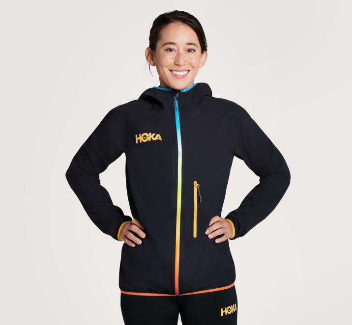 Hoka mujer chaqueta impermeable ultraligera PBDP374 negro