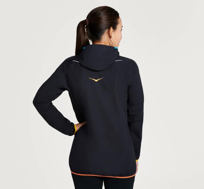 Hoka mujer chaqueta impermeable ultraligera PBDP374 negro