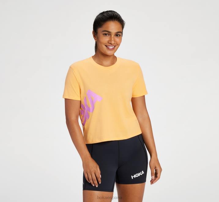 Hoka mujer camiseta para todo el día PBDP345 naranja simulada