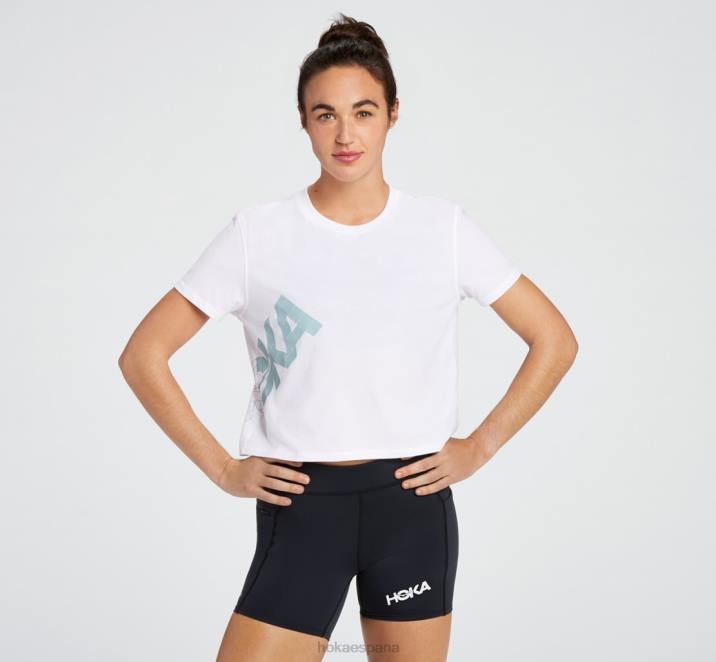 Hoka mujer camiseta para todo el día PBDP346 nuevo blanco
