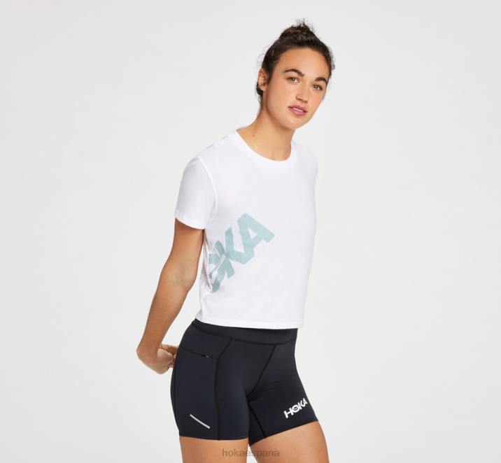 Hoka mujer camiseta para todo el día PBDP346 nuevo blanco