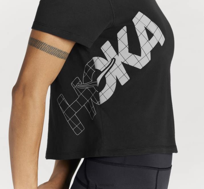 Hoka mujer camiseta para todo el día PBDP348 negro/niebla del puerto