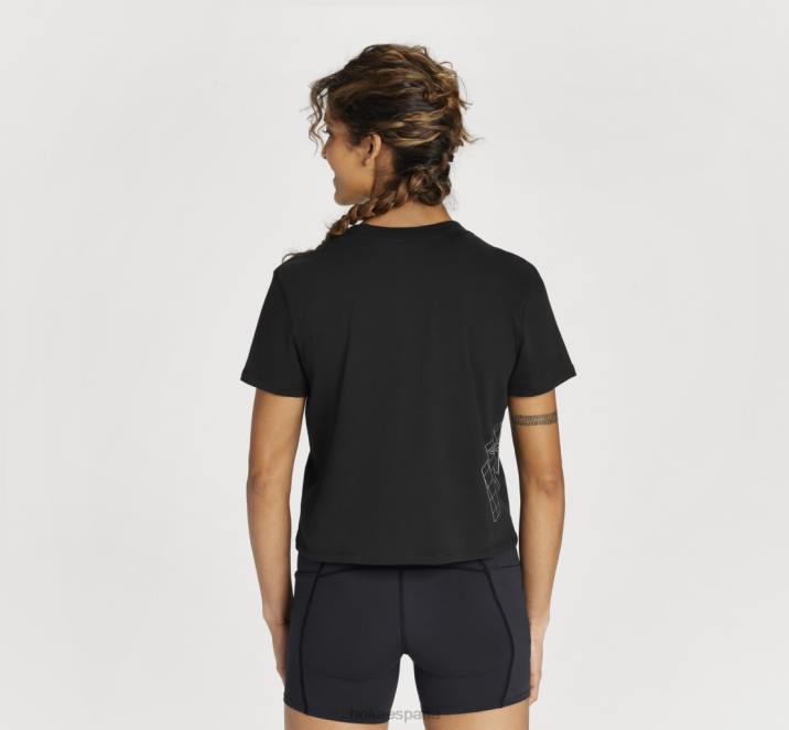 Hoka mujer camiseta para todo el día PBDP348 negro/niebla del puerto