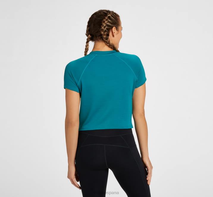 Hoka mujer manga corta en mezcla de merino de peso medio PBDP351 lago profundo