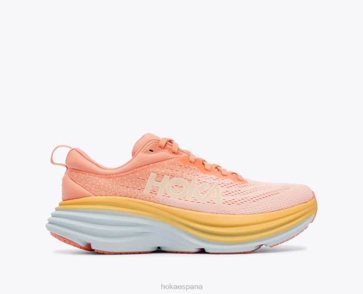 Hoka mujer bondi 8 PBDP16 parfait de coral/melocotón