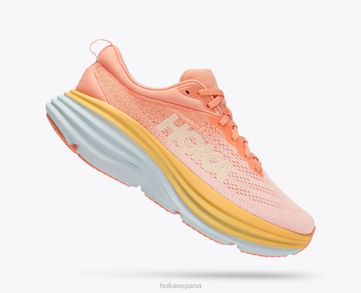 Hoka mujer bondi 8 PBDP16 parfait de coral/melocotón