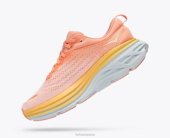 Hoka mujer bondi 8 PBDP16 parfait de coral/melocotón