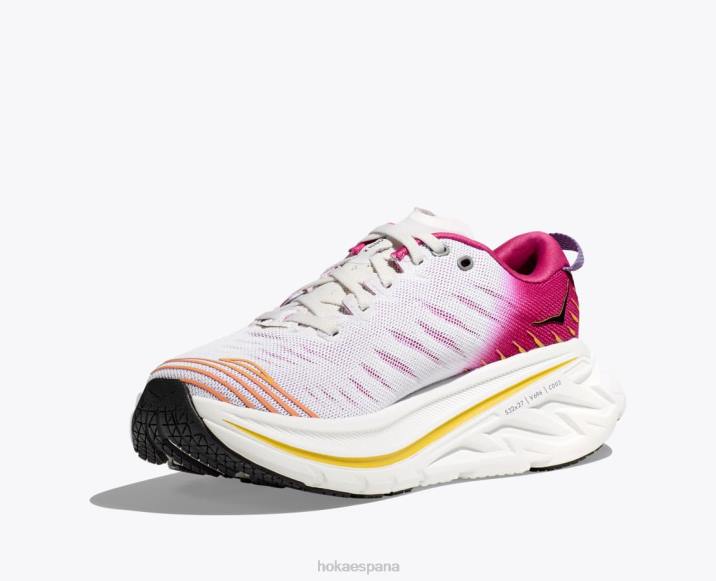 Hoka mujer bondi x PBDP55 blanco de blanco/milenrama rosa