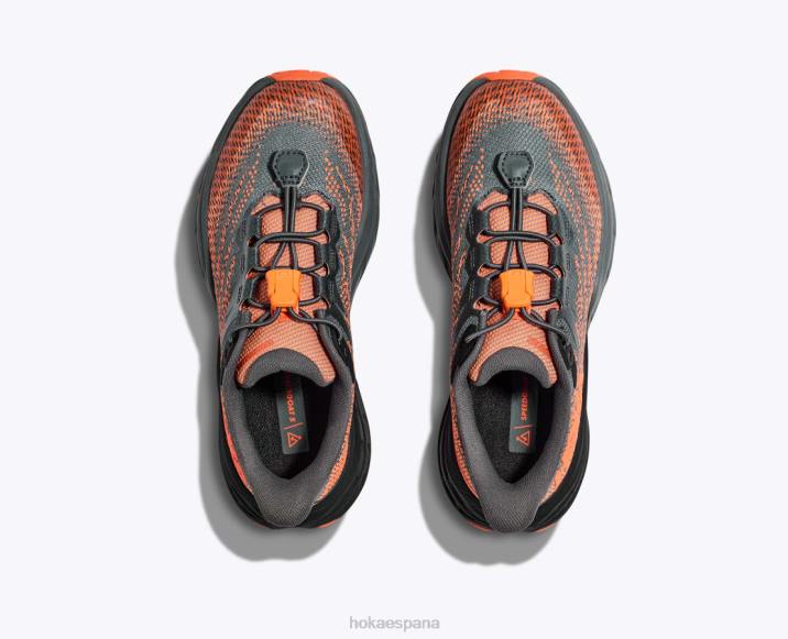 Hoka niños cabra rápida 5 PBDP677 castlerock/naranja vibrante