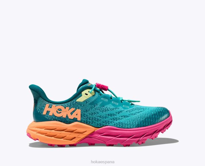 Hoka niños cabra rápida 5 PBDP678 castlerock/naranja vibrante