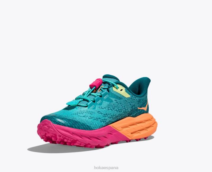 Hoka niños cabra rápida 5 PBDP678 castlerock/naranja vibrante