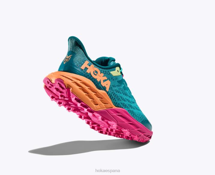 Hoka niños cabra rápida 5 PBDP678 castlerock/naranja vibrante