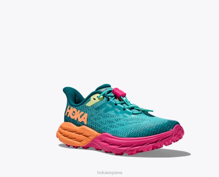 Hoka niños cabra rápida 5 PBDP678 castlerock/naranja vibrante